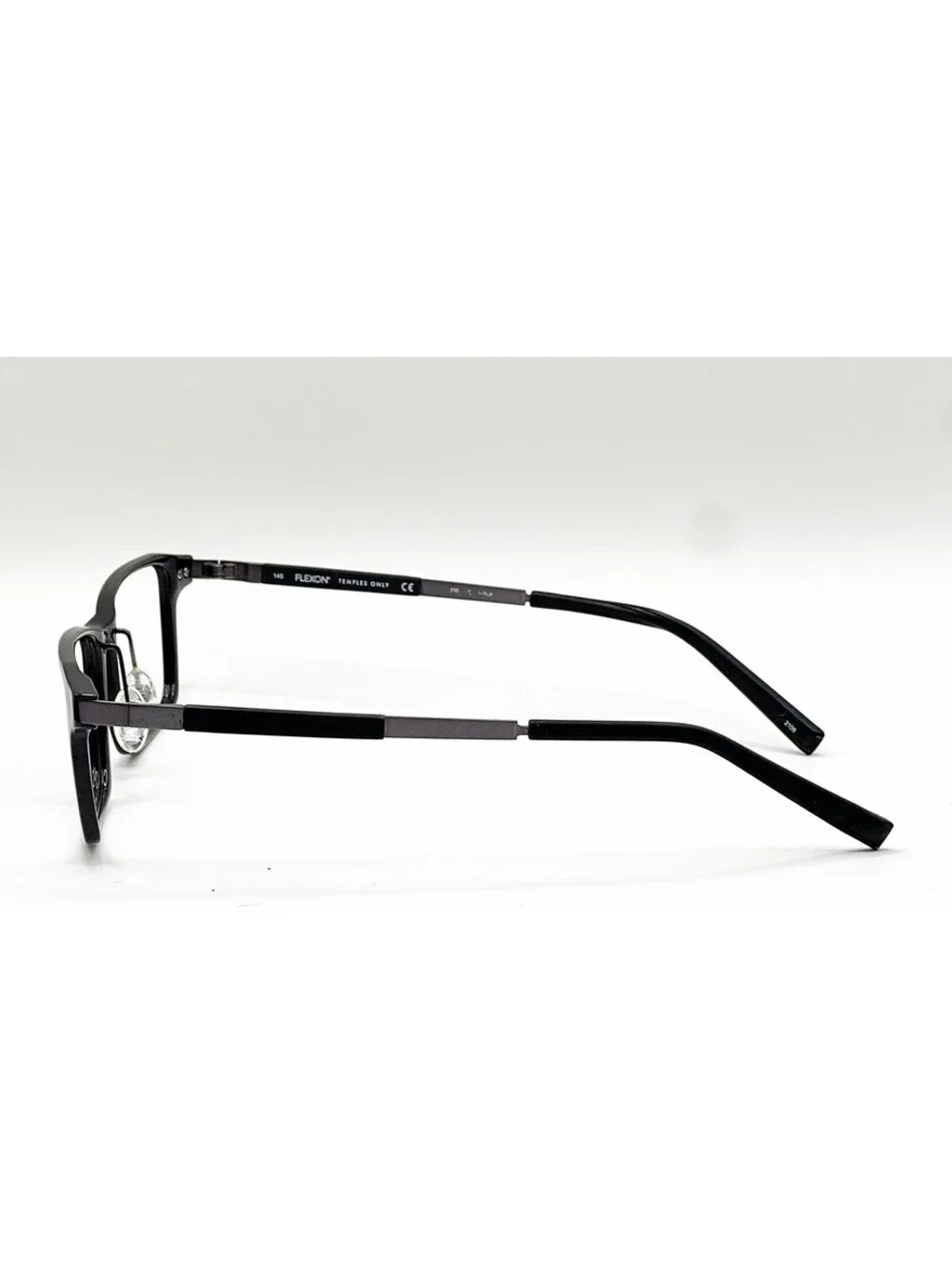 Flexon EP8008 001 Shiny Black Rectangle Authentic Eyeglass Frames 55-19-145